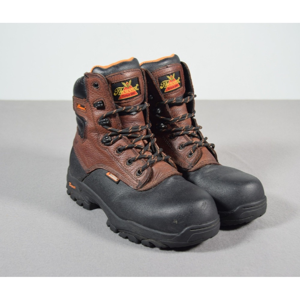 Thorogood Mens 7 W Brown Leather Waterproof Safety Toe Crossover Boots 804-4808